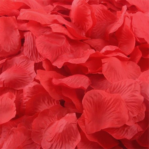 Red silk rose petals - silk,