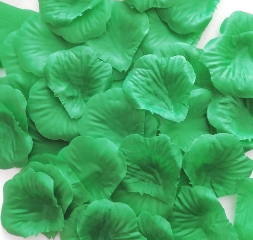 Green silk rose petals flower - green,