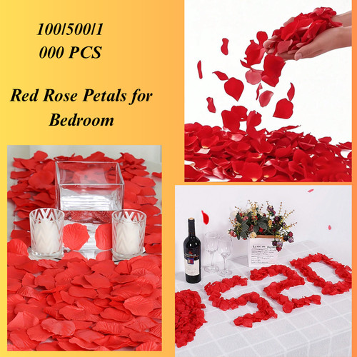 1000pcs red rose petals - 1000pcs, for