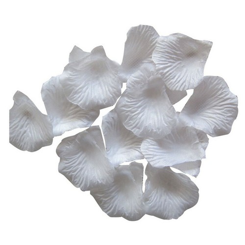 White silk rose petals - white,